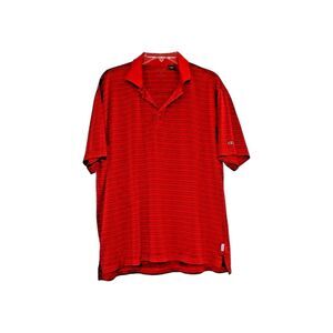 Izod Polo Shirt Men's Short Sleeves Red with Black Stripes Size Large